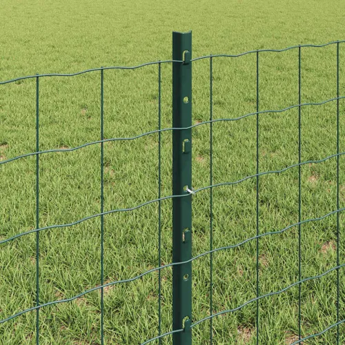 Euro ograda s postom 10 x 0,6 m Čelik premazan PVC-om Zelena - Zelena Ograda 10 x 0,6 m (mreža 7,7 x 6,4 cm) Cijena