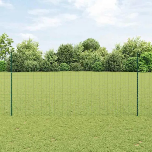 Euro ograda s postom 10 x 1,6 m Čelik premazan PVC-om Zelena - Zelena Ograda 10 x 1,6 m (mreža 7,7 x 6,4 cm) Cijena
