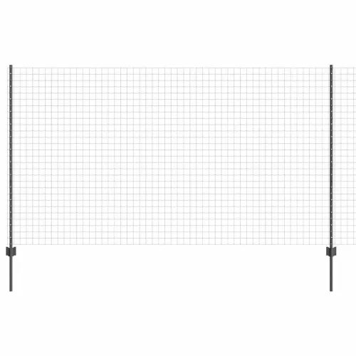 Euro ograda s postom 10 x 1,4 m Čelik premazan PVC-om Siva - Siva 10 x 1,4 m ograda (mreža 5 x 5 cm) Cijena