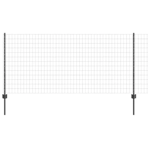 Euro ograda s postom 10 x 1 m Čelik premazan PVC-om Siva Mreža - Siva 10 x 1 m ograda (5 x 7,5 cm mreža) Cijena
