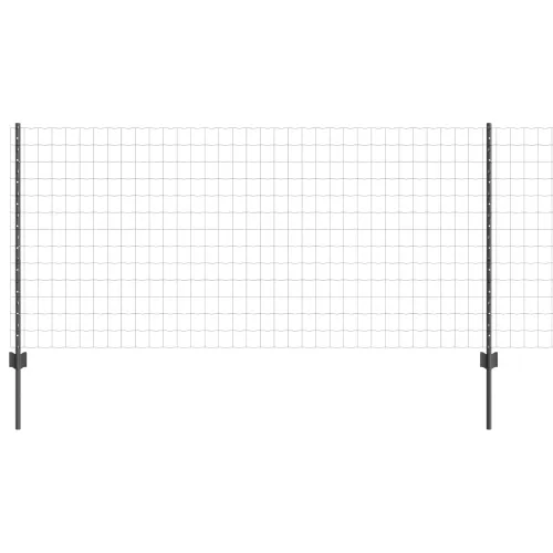 Euro ograda s postom 10 x 1 m Čelik premazan PVC-om Siva Mreža - Siva 10 x 1 m ograda (7,7 x 6,4 cm mreža) Cijena