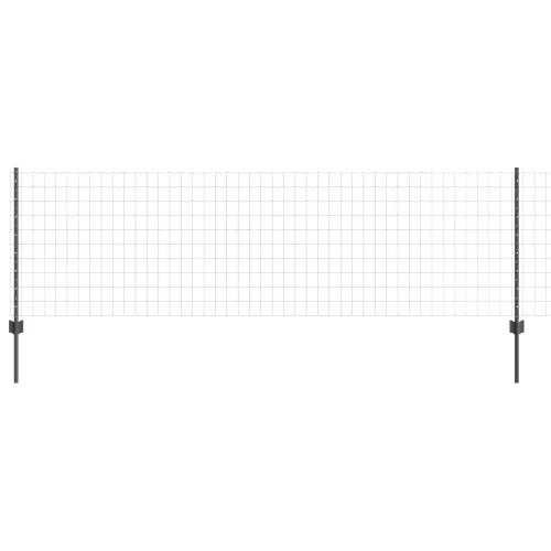 Euro ograda s postom 25 x 0,8 m Čelik premazan PVC-om Siva - Siva 25 x 0,8 m ograda (7,7 x 6,4 cm mreža) Cijena