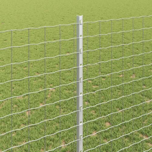 Euro ograda s postom 10 x 1,4 m Pocinčani čelik Srebrna Mreža - Pocinčani čelik 10 x 1,4 m ograda (mreža 5 x 5 cm) Cijena