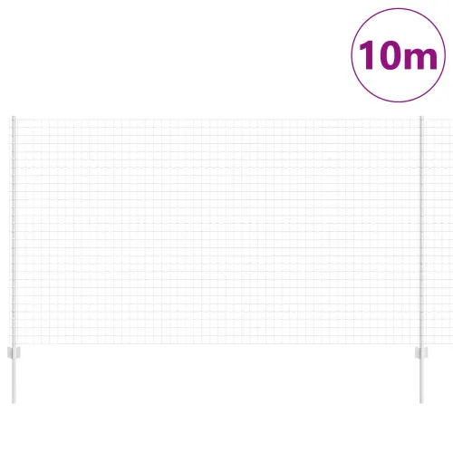 Euro ograda s postom 10 x 1,4 m Pocinčani čelik Srebrna Mreža - Pocinčani čelik 10 x 1,4 m ograda (mreža 5 x 5 cm) Cijena