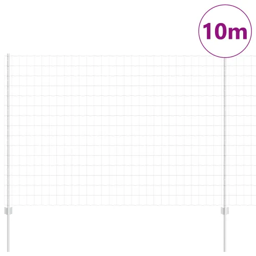 Euro ograda s postom 10 x 1,5 m Pocinčani čelik Srebrna Mreža - Pocinčani čelik 10 x 1,5 m ograda (mreža 7,5 x 10 cm) Cijena