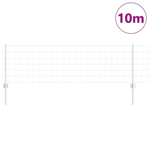 Euro ograda s postom 10 x 0,6 m Pocinčani čelik Srebrna Mreža - Pocinčani čelik ograda 10 x 0,6 m (mreža 10 x 10 cm) Cijena