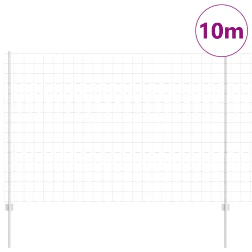 Euro ograda s postom 10 x 1,5 m Pocinčani čelik Srebrna Mreža - Pocinčani čelik 10 x 1,5 m ograda (mreža 10 x 10 cm) Cijena