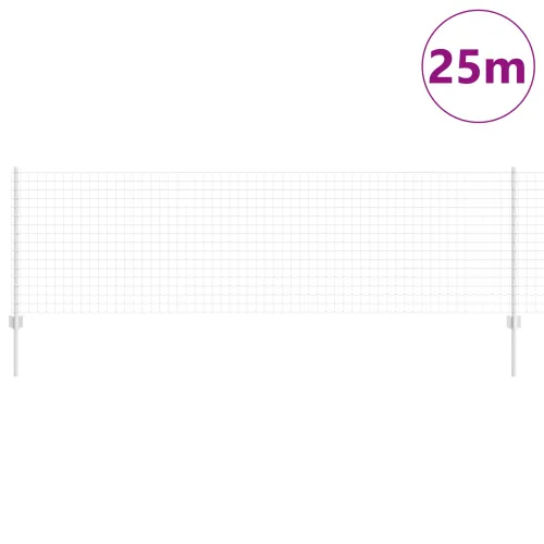 Euro ograda s postom 25 x 0,8 m Pocinčani čelik Srebrna Mreža - Pocinčani čelik 25 x 0,8 m ograda (5 x 5 cm mrežica) Cijena