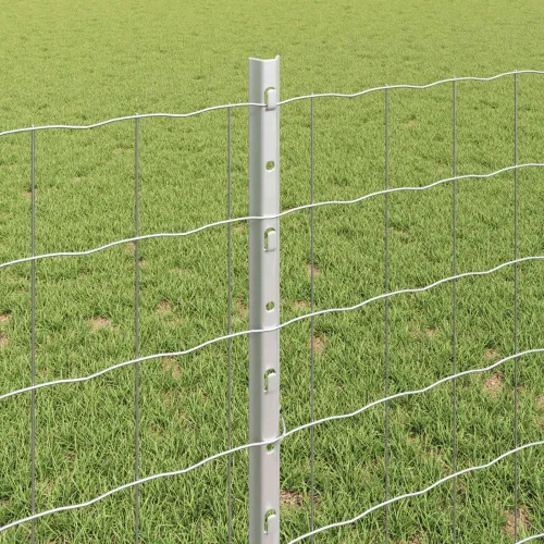 Euro ograda s postom 25 x 0,8 m Pocinčani čelik Srebrna Mreža - Pocinčani čelik 25 x 0,8 m ograda (7,7 x 6,4 cm mreža) Cijena