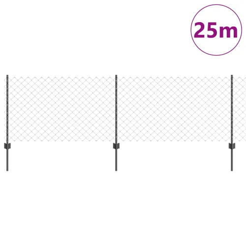 Ograda od pletene žice sa stupovima 25 x 0,8 m Pocinčani čelik - Siva 25 x 0,8 m ograda (mreža 6 x 6 cm) Cijena