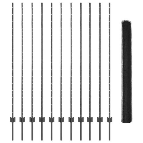 Heksagonalna ograda s stubom 25 x 1,5 m Čelik premazan PVC-om - Siva 25 x 1,5 m ograda (mreža širine 1,3 cm) Cijena