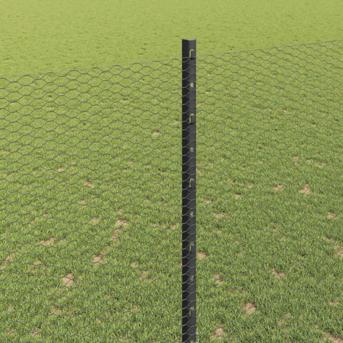 Heksagonalna ograda s stubom 25 x 1,5 m Čelik premazan PVC-om - Siva 25 x 1,5 m ograda (mreža širine 1,3 cm) Cijena