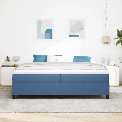 Box spring krevet Plava i bijela 200 x 200 cm - Plava 200 x 200 cm Cijena