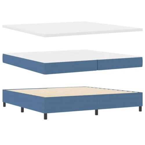 Box spring krevet Plava i bijela 200 x 200 cm - Plava 200 x 200 cm Cijena