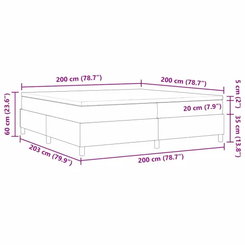 Box spring krevet Plava i bijela 200 x 200 cm - Plava 200 x 200 cm Cijena
