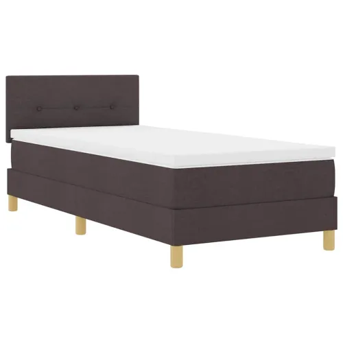 Box spring krevet Tamno smeđa 90 x 200 cm tkanina - Tamno smeđa 90 x 200 cm Prošiveno gumbima Cijena