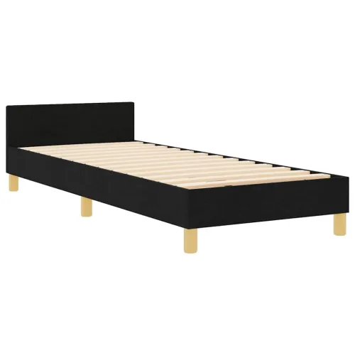 Okvir za krevet s uzglavljem Crna 80 x 200 cm tkanina - Crna 80 x 200 cm Dizajn linija Cijena