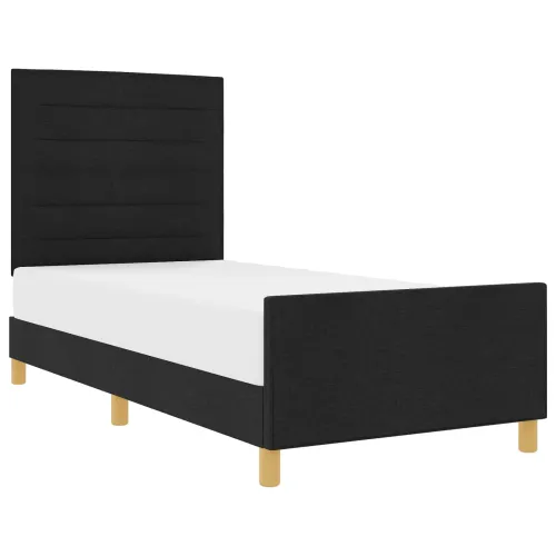 Okvir za krevet s uzglavljem Crna 80 x 200 cm tkanina - Crna 80 x 200 cm Dizajn linija Cijena