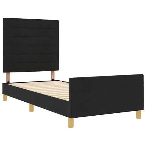 Okvir za krevet s uzglavljem Crna 80 x 200 cm tkanina - Crna 80 x 200 cm Dizajn linija Cijena