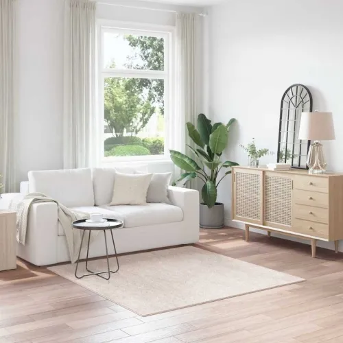 Protuklizni Shaggy Tepih Krem 160 x 160 cm PP - Krem 160 x 160 cm Cijena