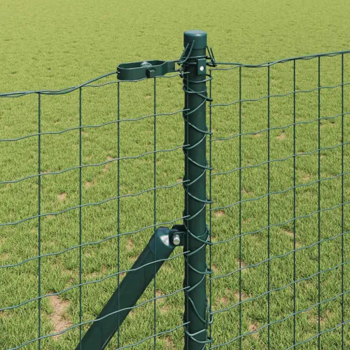 Ugrađeni stup za ogradu 7 kom. Zelena Čelik obložen prahom - Zelena 150 cm 7 Cijena