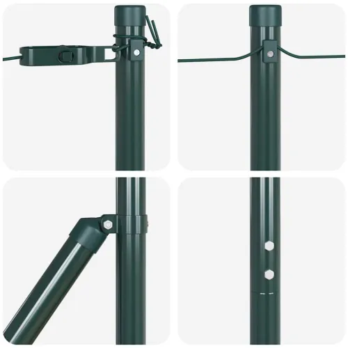 Ugrađeni stup za ogradu 7 kom. Zelena Čelik obložen prahom - Zelena 150 cm 7 Cijena