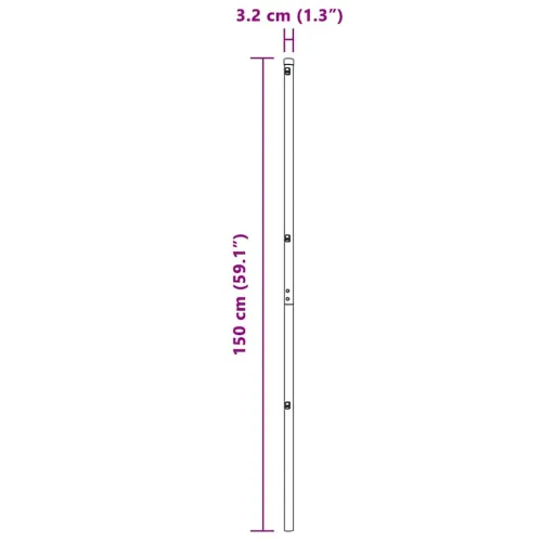 Ugrađeni stup za ogradu 7 kom. Zelena Čelik obložen prahom - Zelena 150 cm 7 Cijena