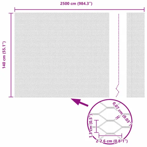 Heksagonalna ograda 1,4 x 25 m PVC Siva - 25 x 1,4 m 13 mm Siva Cijena