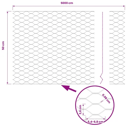 Heksagonalna ograda 0,5 x 50 m PVC Siva - 50 x 0,5 m 36 mm Siva Cijena