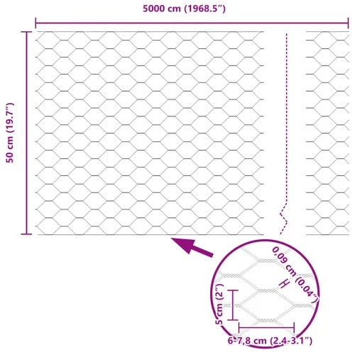 Heksagonalna ograda 0,5 x 50 m PVC Siva - 50 x 0,5 m 50 mm Siva Cijena