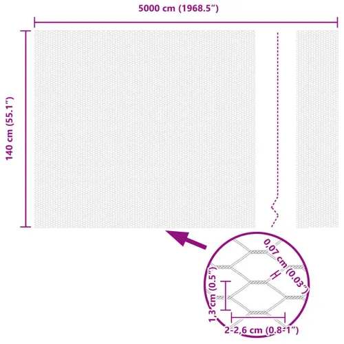 Heksagonalna ograda 1,4 x 50 m PVC Siva - 50 x 1,4 m 13 mm Siva Cijena