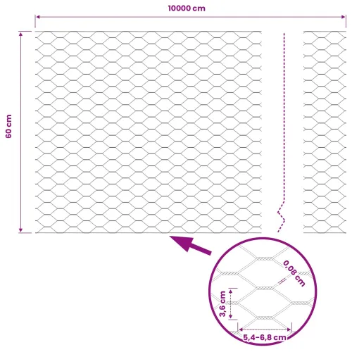 Heksagonalna ograda 0,6 x 100 m PVC Siva - 100 x 0,6 m 36 mm Siva Cijena