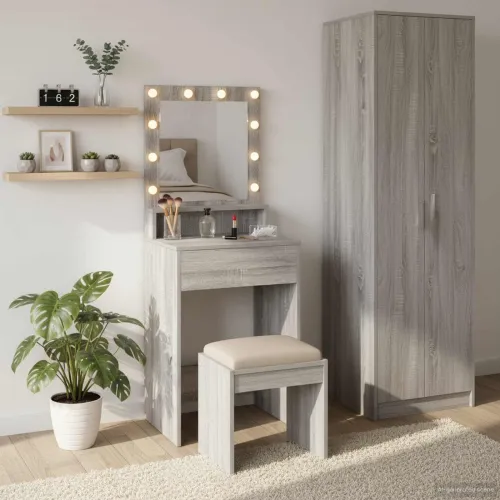 Toaletni stol Siva Sonoma 50 x 41 x 135 cm Konstruirano drvo - 50 x 41 x 135 cm Siva Sonoma Cijena