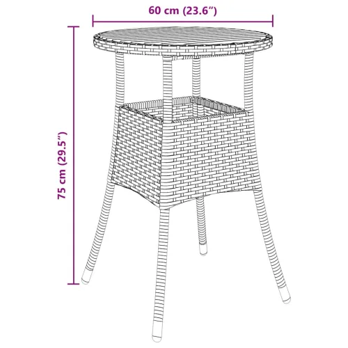 Vrtni set za objed 3 kom. Crna poliratan - Za 2 osobe Crna i krem bijela 60 x 75 cm Cijena