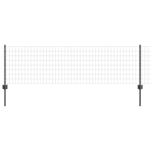Euro ograda s postom 25 x 0,6 m Čelik premazan PVC-om Siva - Siva 25 x 0,6 m ograda (5 x 7,5 cm mreža) Cijena