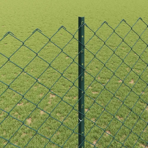 Ograda od lančanih veza s postovima 25 x 1,6 m Zelena Mreža - Zelena 25 x 1,6 m ograde (6 x 6 cm mreža) Cijena