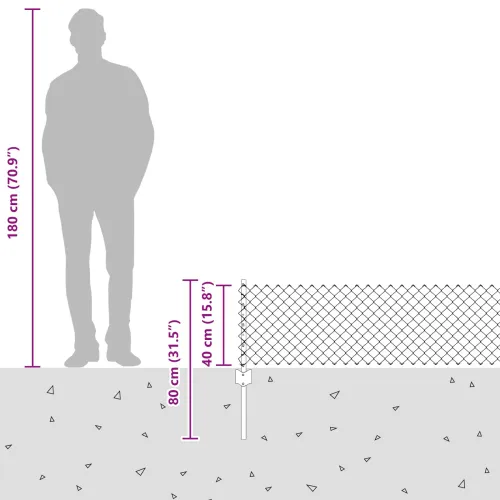 Ograda od pletene žice sa stupovima 10 x 0,4 m - Siva Ograda 10 x 0,4 m (mreža 4 x 4 cm) Cijena