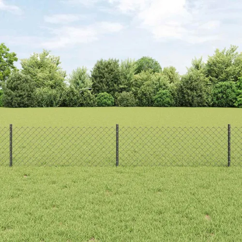 Ograda od pletene žice sa stupovima 10 x 0,4 m - Siva Ograda 10 x 0,4 m (mreža 4 x 4 cm) Cijena