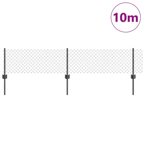 Ograda od pletene žice sa stupovima 10 x 0,4 m - Siva Ograda 10 x 0,4 m (mreža 4 x 4 cm) Cijena