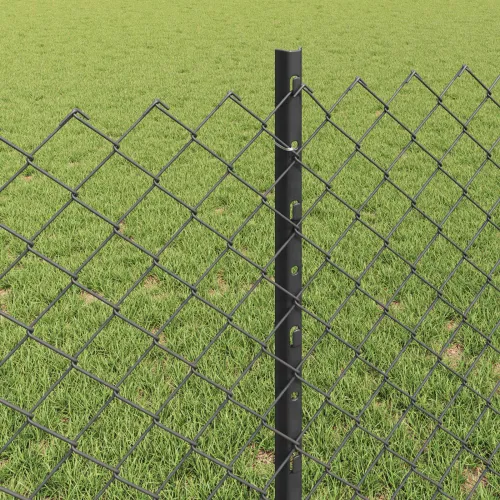 Ograda od lančanih veza s postovima 10 x 0,8 m Siva Mreža - Siva Ograda 10 x 0,8 m (mreža 4 x 4 cm) Cijena
