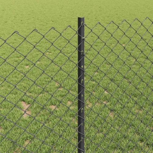 Ograda od lančanih veza s postovima 10 x 1 m Siva Mreža - Siva 10 x 1 m ograda (mreža 4 x 4 cm) Cijena