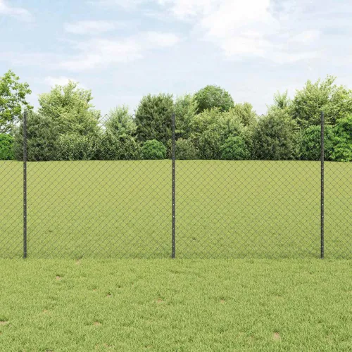 Ograda od lančanih veza s postovima 10 x 1,2 m Siva Mreža - Siva 10 x 1,2 m ograda (4 x 4 cm mreža) Cijena