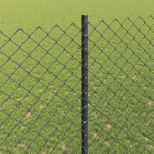 Ograda od lančanih veza s postovima 10 x 1,4 m Siva Mreža - Siva 10 x 1,4 m ograda (mreža 4 x 4 cm) Cijena