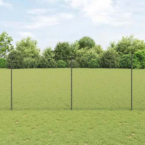Ograda od lančanih veza s postovima 10 x 1,4 m Siva Mreža - Siva 10 x 1,4 m ograda (mreža 4 x 4 cm) Cijena