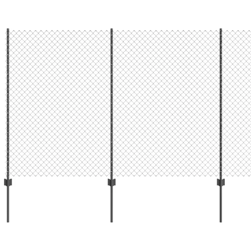 Ograda od lančanih veza s postovima 10 x 1,6 m Siva Mreža - Siva Odgrađivanje 10 x 1,6 m (mreža 4 x 4 cm) Cijena