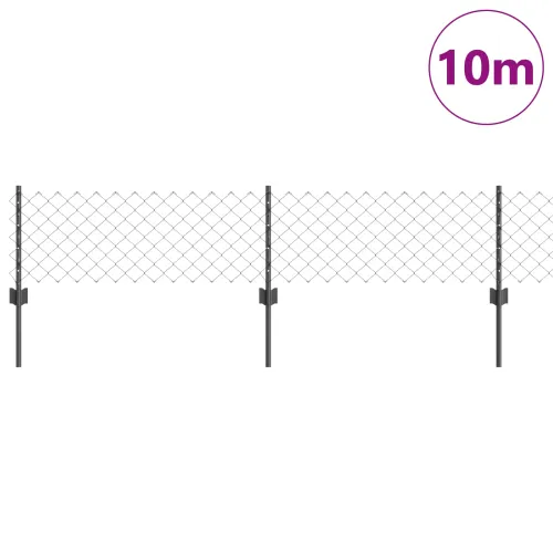 Ograda od pletene žice sa stupovima 10 x 0,4 m - Siva 10 x 0,4 m ograde (mreža 6 x 6 cm) Cijena