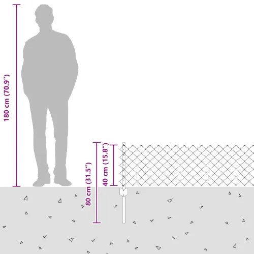 Ograda od pletene žice sa stupovima 10 x 0,4 m - Siva 10 x 0,4 m ograde (mreža 6 x 6 cm) Cijena