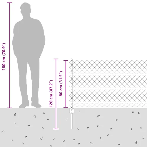 Ograda od pletene žice sa stupovima 10 x 0,8 m - Siva 10 x 0,8 m ograda (6 x 6 cm mreža) Cijena