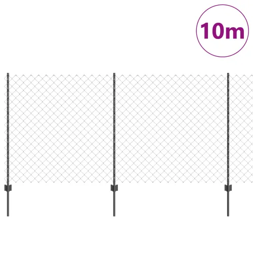 Ograda od lančanih veza s postovima 10 x 1,2 m Siva Mreža - Siva 10 x 1,2 m ograda (mreža 6 x 6 cm) Cijena