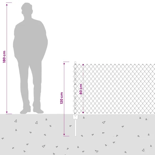 Ograda od pletene žice sa stupovima 25 x 0,8 m - Siva 25 x 0,8 m ograda (4 x 4 cm mreža) Cijena